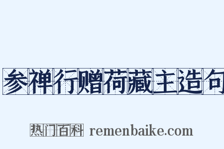 参禅行赠荷藏主造句是什么意思的图片